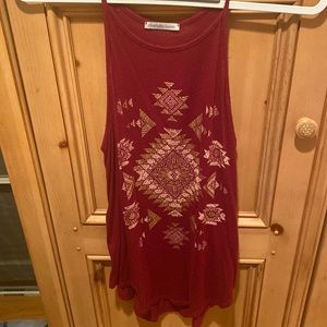 Red tribal print Charlotte Russe tank top, size medium